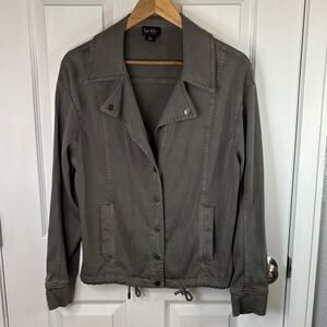 Nicole Miller Women's Distressed Utility Jacket in Grey